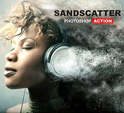 极品PS动作－沙尘散射(中距版/含高清视频教程)：Sand Scatter Photoshop Action